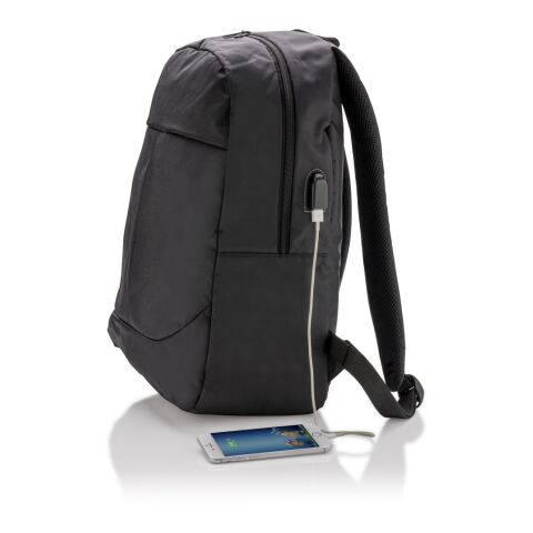 Sac à dos pour ordinateur avec prise USB noir | sans marquage | non disponible | non disponible | non disponible