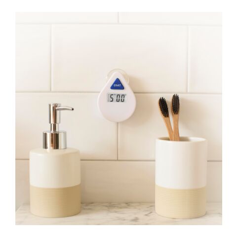 Minuteur digital de douche en ABS Kendrick blanc | sans marquage | non disponible | non disponible