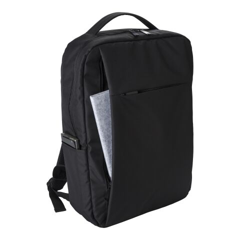 Sac à dos porte-ordinateur en polyester Rpet 300D Jesse noir | sans marquage | non disponible | non disponible