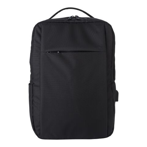 Sac à dos porte-ordinateur en polyester Rpet 300D Jesse noir | sans marquage | non disponible | non disponible