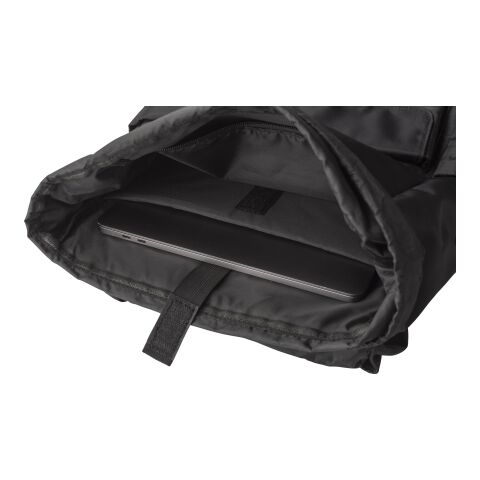 Sac à dos avec rabat en polyester rPET Marlowe noir | sans marquage | non disponible | non disponible