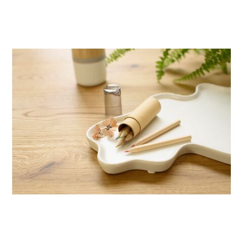 Tube cartonné de 6 crayons bleu clair | sans marquage | non disponible | non disponible