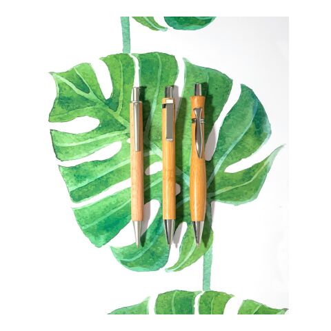 Stylo bille en bois et métal, mine noire. marron | sans marquage | non disponible | non disponible