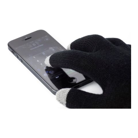 Gants munis de 3 embouts pour écran tactile. noir | sans marquage | non disponible | non disponible