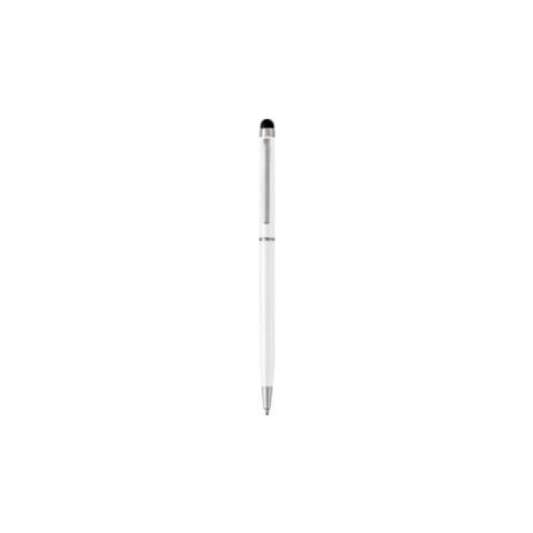 Stylo bille en métal avec stylet écran tactile blanc | sans marquage | non disponible | non disponible