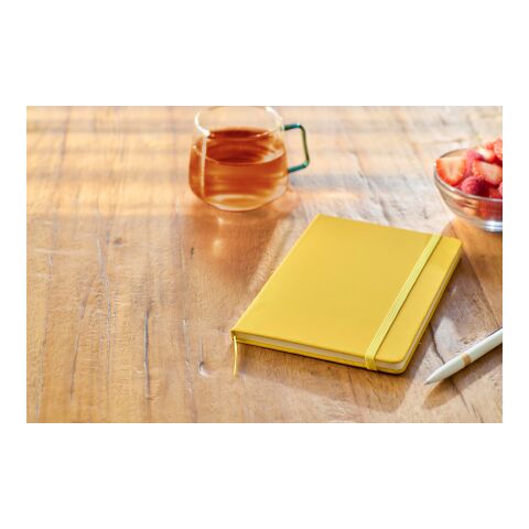 Carnet A5 avec couverture en rPET PU Eamon vert lime | sans marquage | non disponible | non disponible