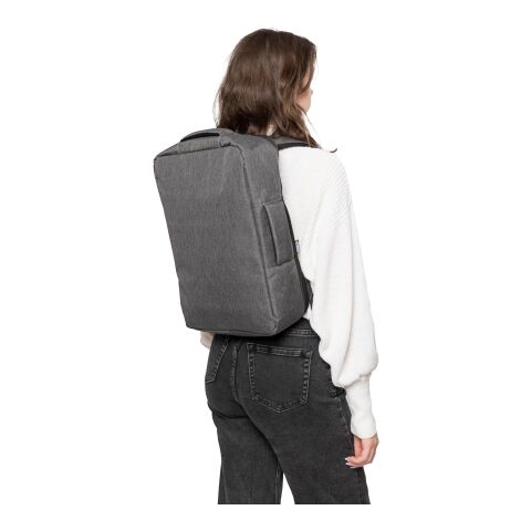 Sac à dos porte-ordinateur en rPET 300D Eulalia gris | sans marquage | non disponible | non disponible