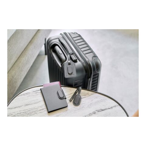 Etiqueta de equipaje de PU reciclado Kaia noir | sans marquage | non disponible | non disponible