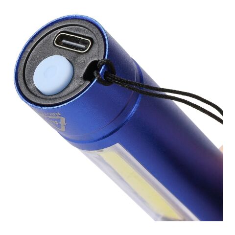 Lampe de poche COB en aluminium recyclé Sami bleu cobalt | sans marquage | non disponible | non disponible