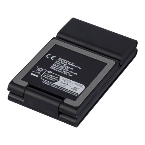 Power bank magnétique sans fil 3 en 1 en ABS recyclé Valerio noir | sans marquage