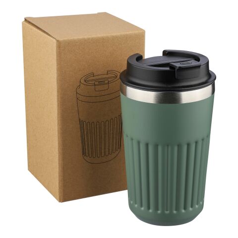 Mug double paroi en acier inoxydable recyclé de 400 ml Chiara rouge foncé | sans marquage | non disponible | non disponible