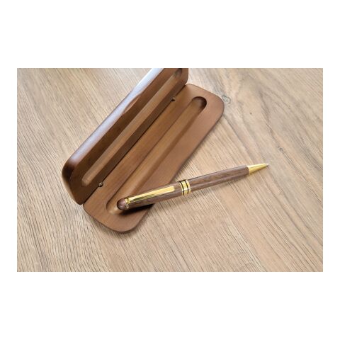 Stylo bille twist en bois de noyer Noa marron | sans marquage | non disponible | non disponible