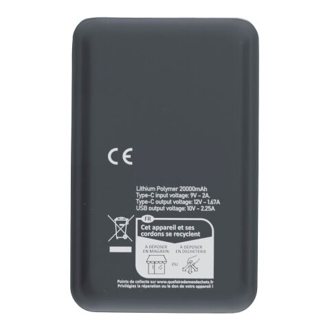 Power bank en ABS recyclé Rayen noir | sans marquage | non disponible | non disponible