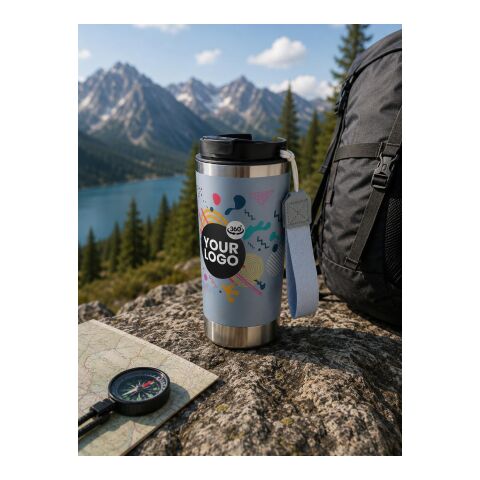 Mug isotherme en acier inoxydable recyclé Kayla blanc