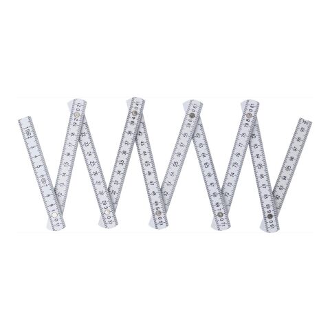 Mètre-ruban pliable en plastique d'1 m blanc