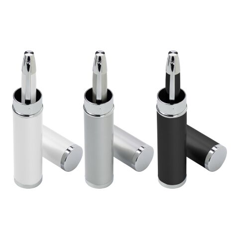 Stylo bille en métal dans un tube assorti à la couleur blanc | sans marquage | non disponible | non disponible