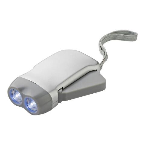 Lampe de poche dynamo argent